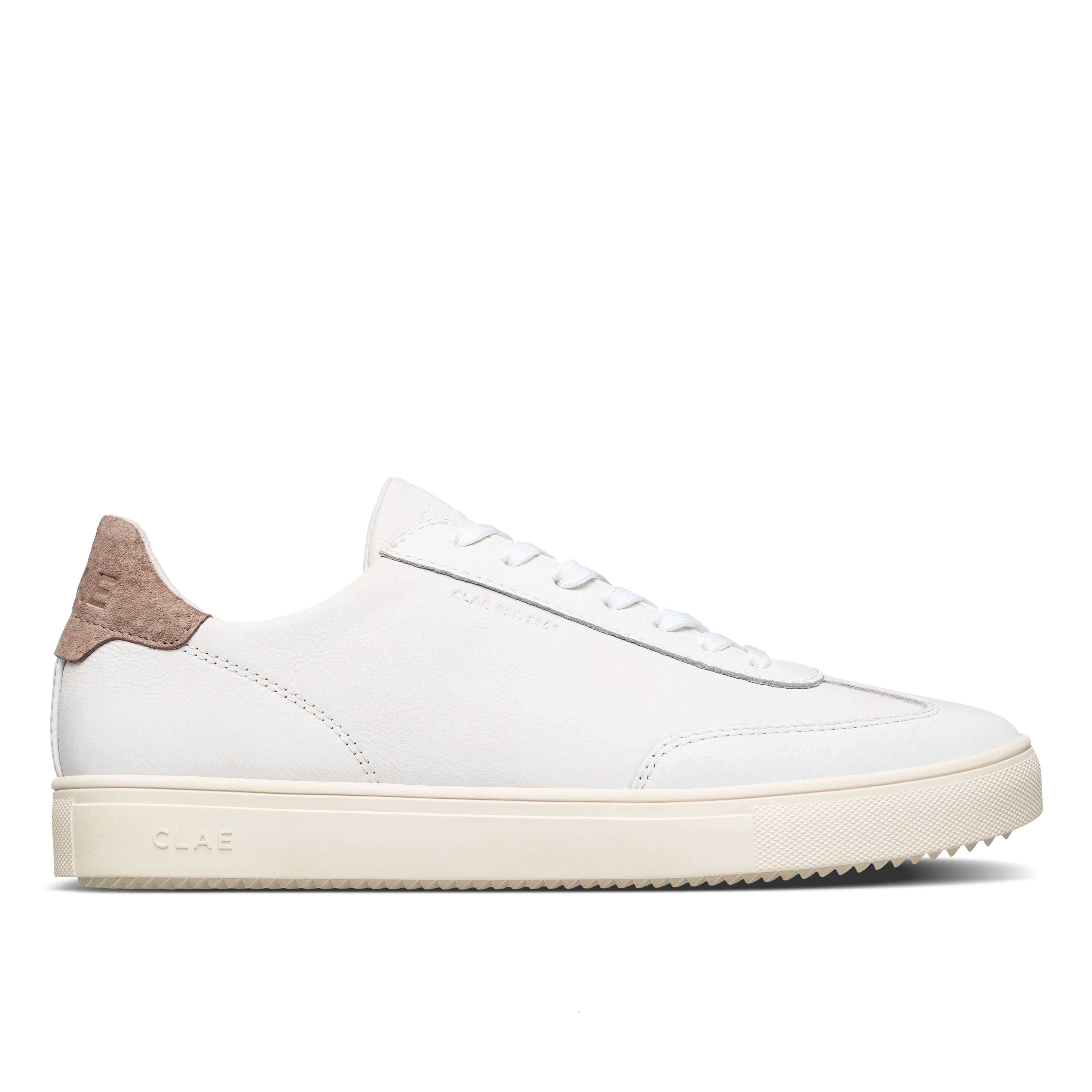 clae-deane-white-leather-cobblestone-t-toe-sneaker image 1