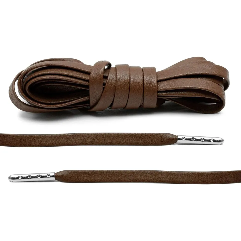 lace-lab-brown-luxury-leather-laces-leder-schn-rsenkel-silber image 1