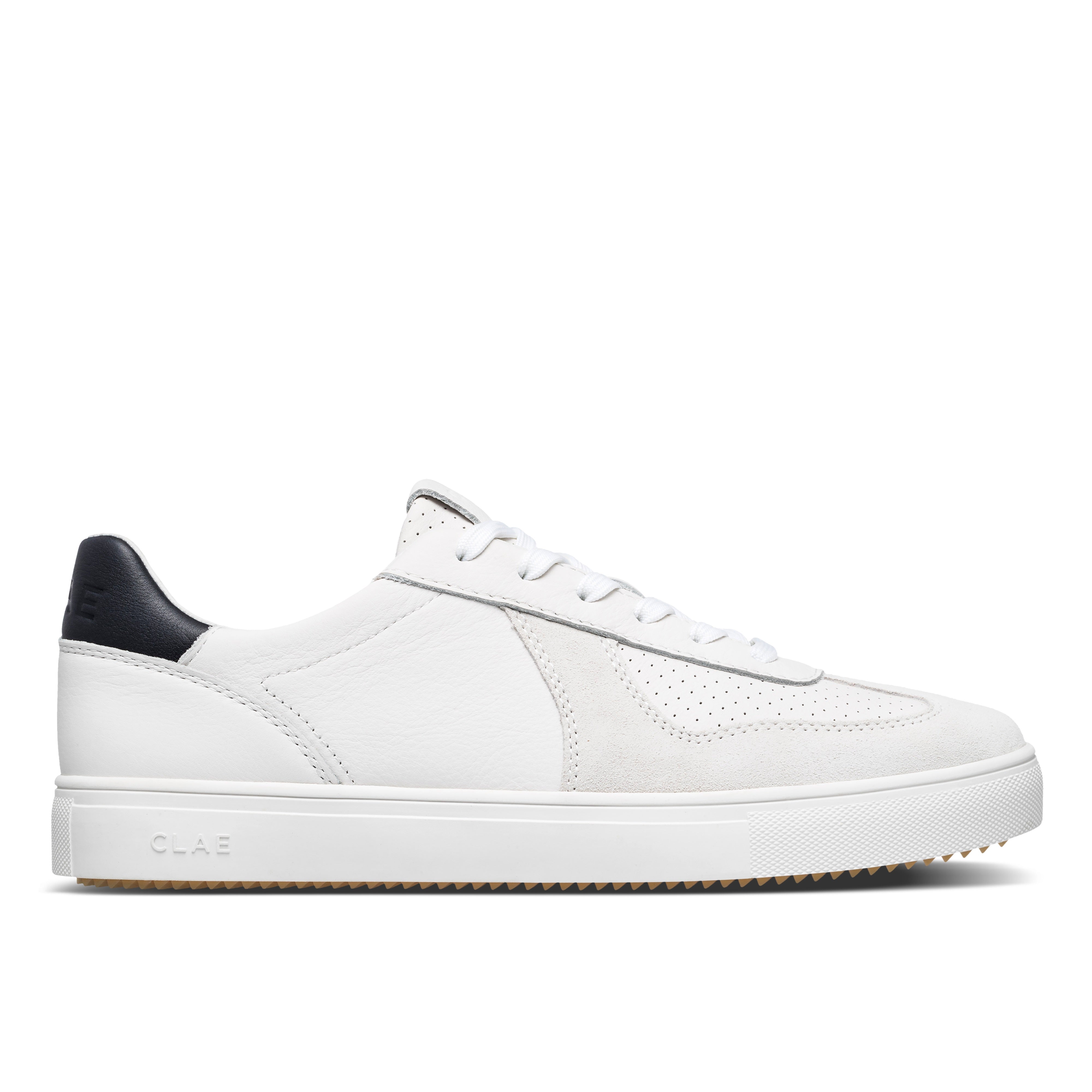 clae-bastian-sneaker-white-leather-navy image 1