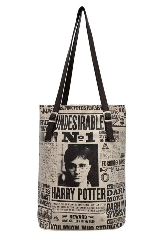 dogo-tall-bag-vegane-damen-umh-ngetasche-daily-prophet-harry-potter image 1