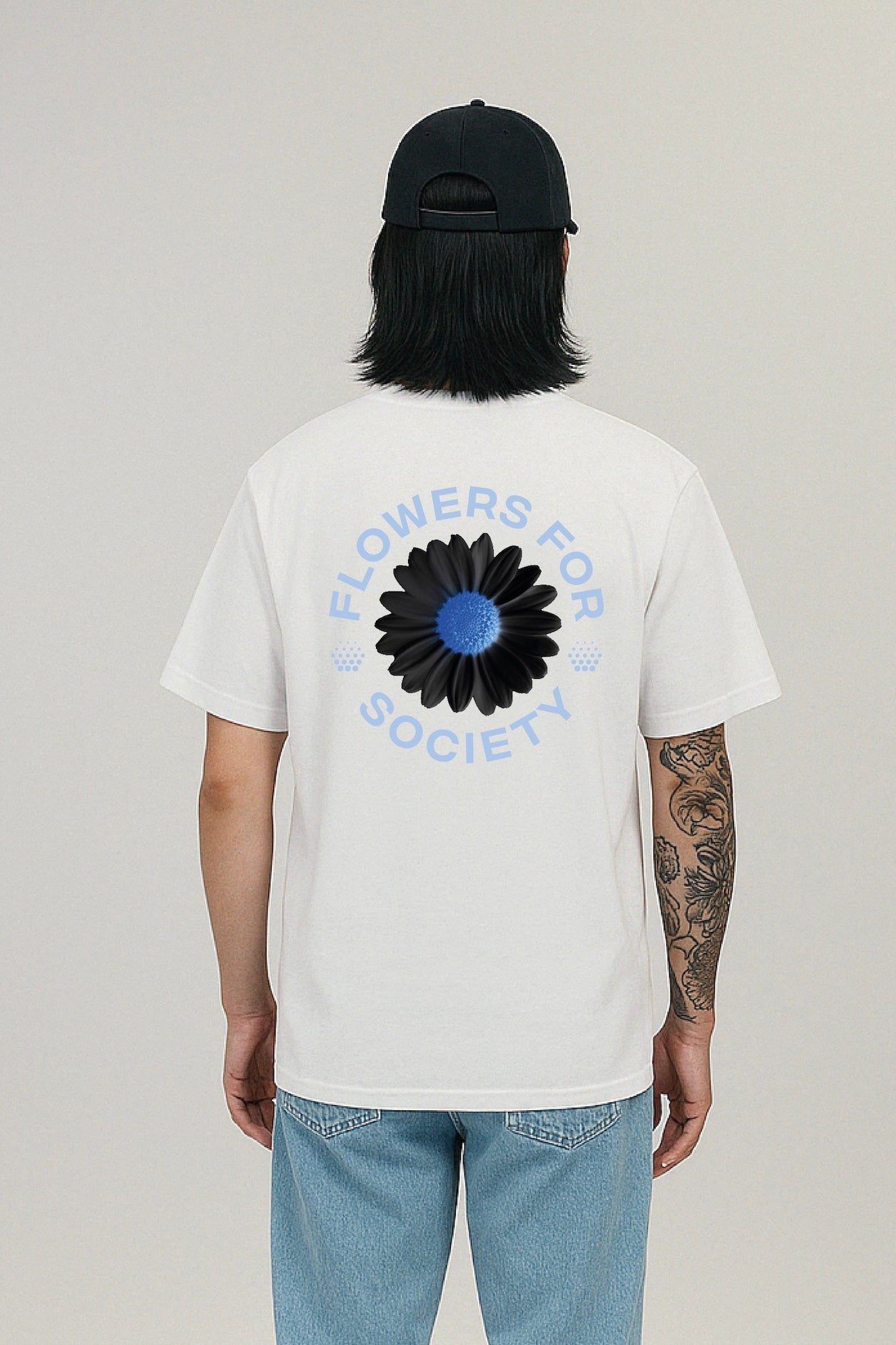 flowers-for-society-daisy-night-t-shirt-wei-blau-grafik-shirt image 1