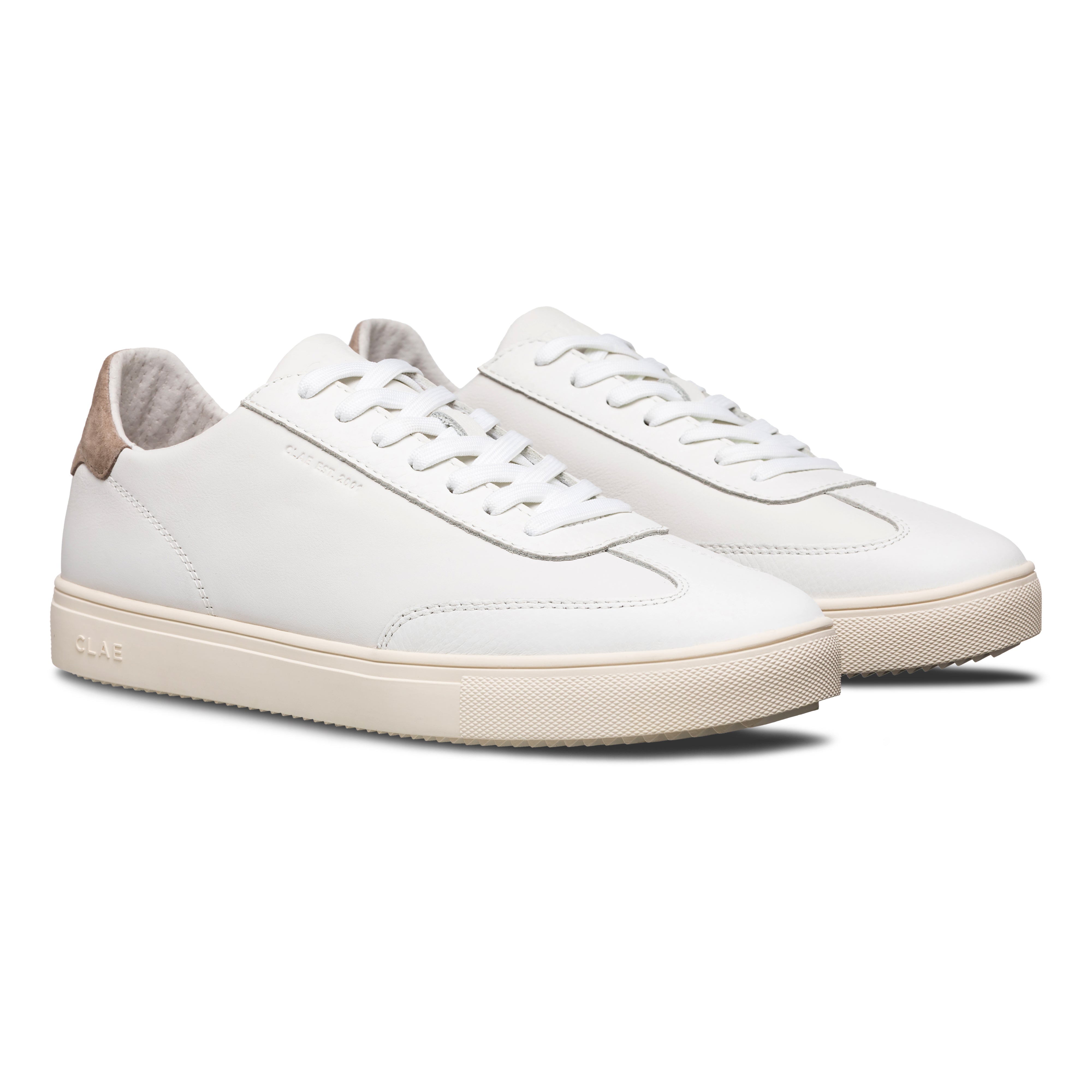 clae-deane-white-leather-cobblestone-t-toe-sneaker image 4