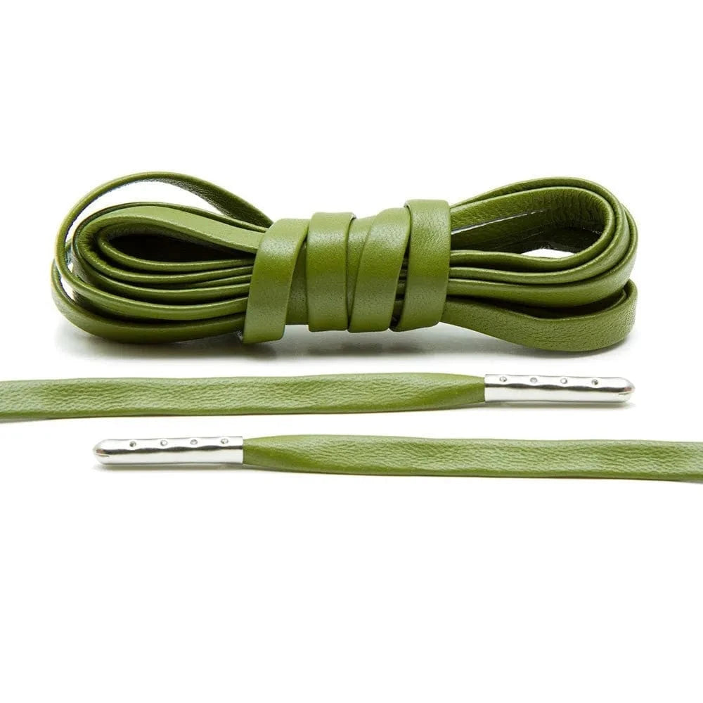 angelus-luxury-leather-laces-olive-leder-schn-rsenkel-mit-silber-aglet image 1