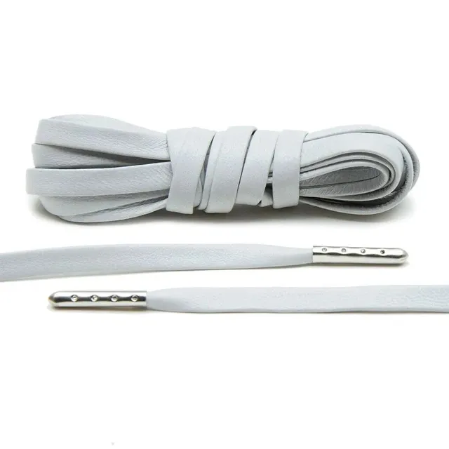 angelus-light-grey-luxury-leather-laces-silver-plated-leder-schn-rsenkel image 1