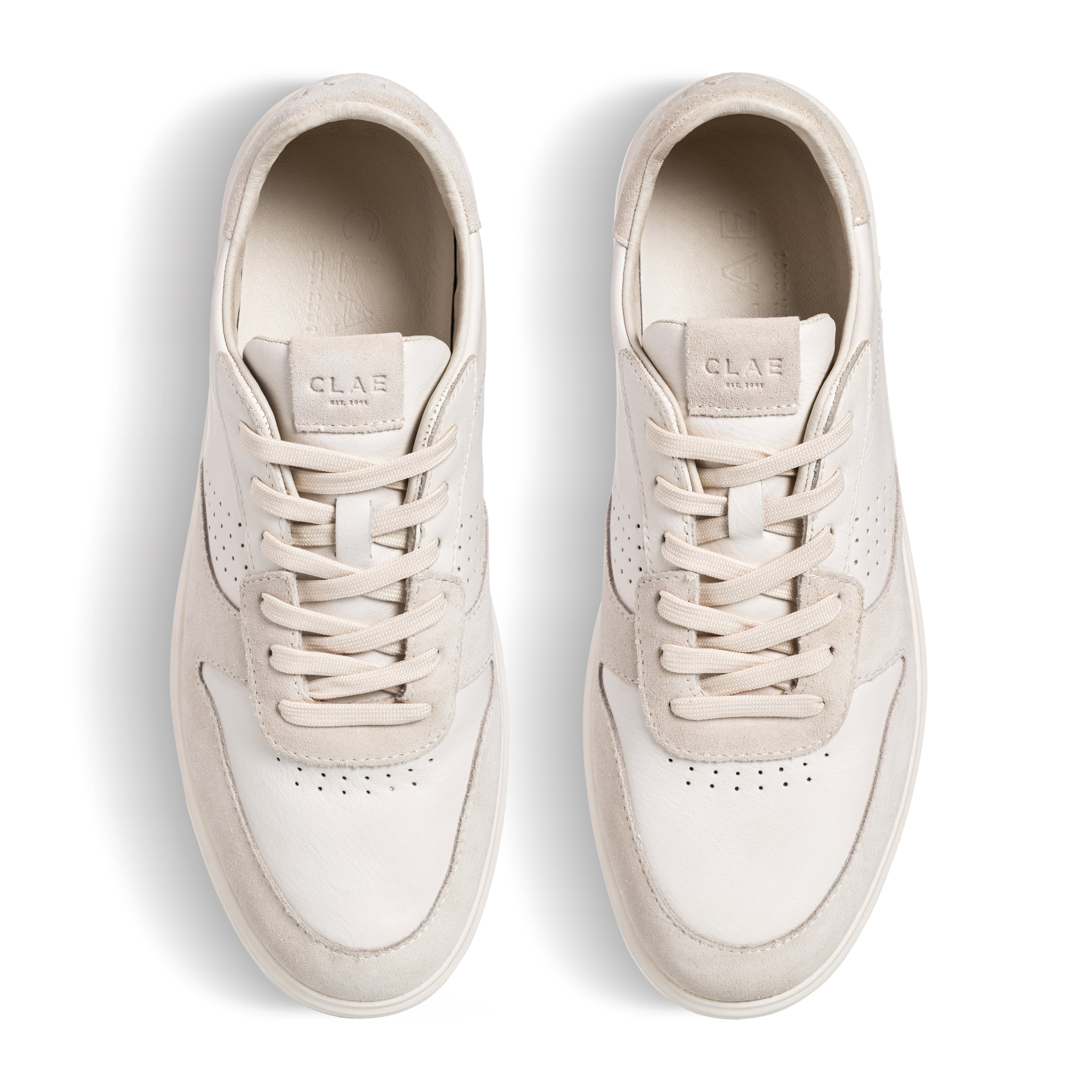 clae-moses-court-sneaker-triple-off-white-leather-wide-fit image 3