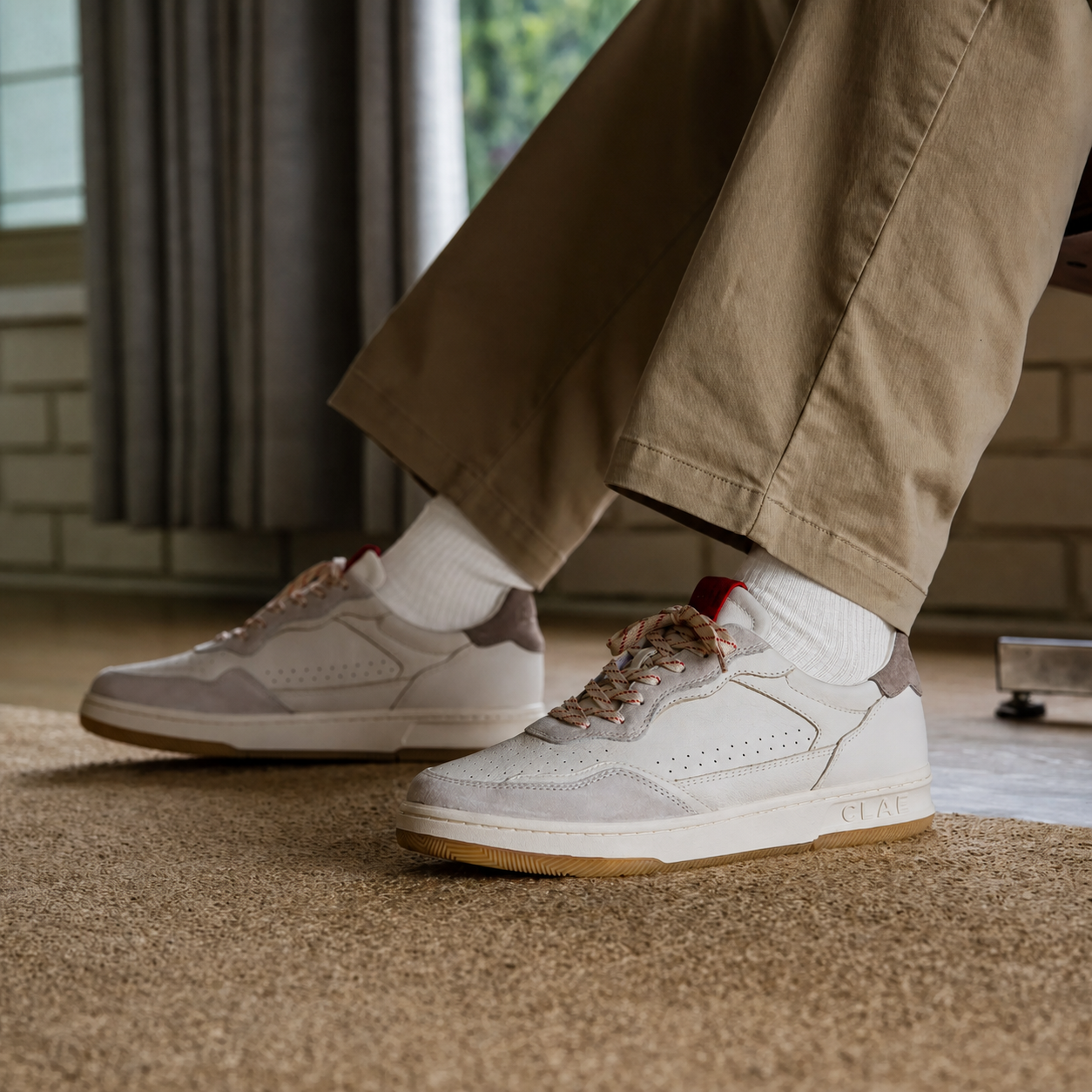 clae-haywood-80s-tennis-sneaker-off-white-molten-lava image 2