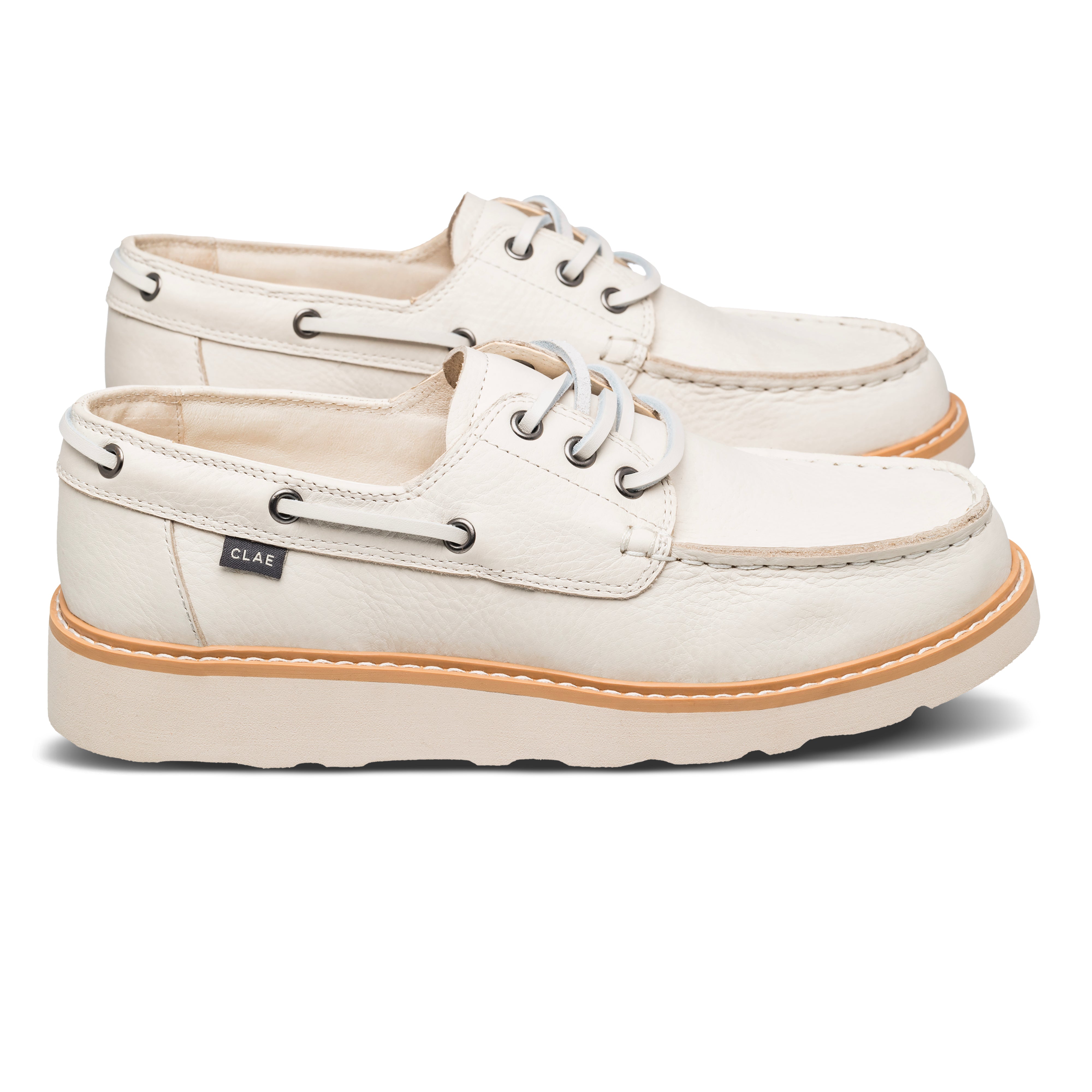 clae-carter-heritage-boat-sneaker-triple-off-white image 6
