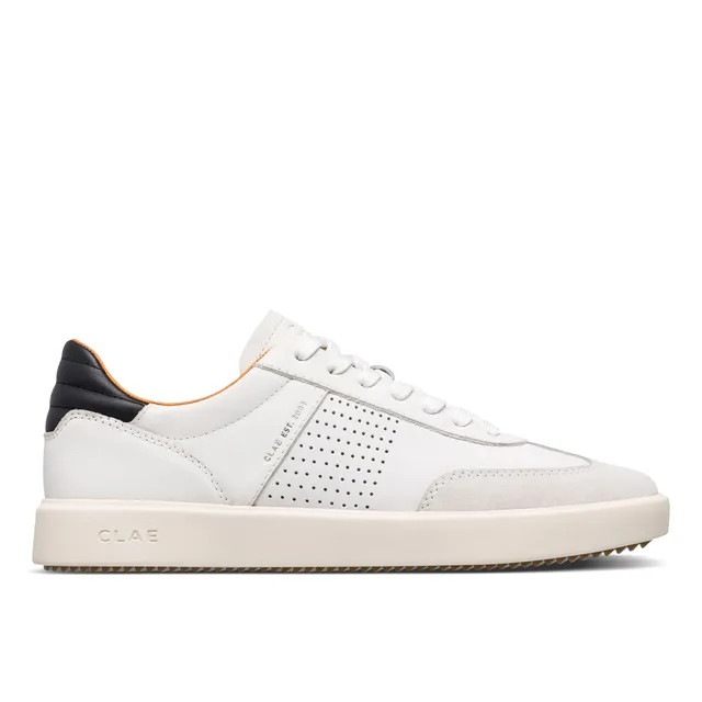 clae-miles-deuce-sneaker-white-leather-black image 1