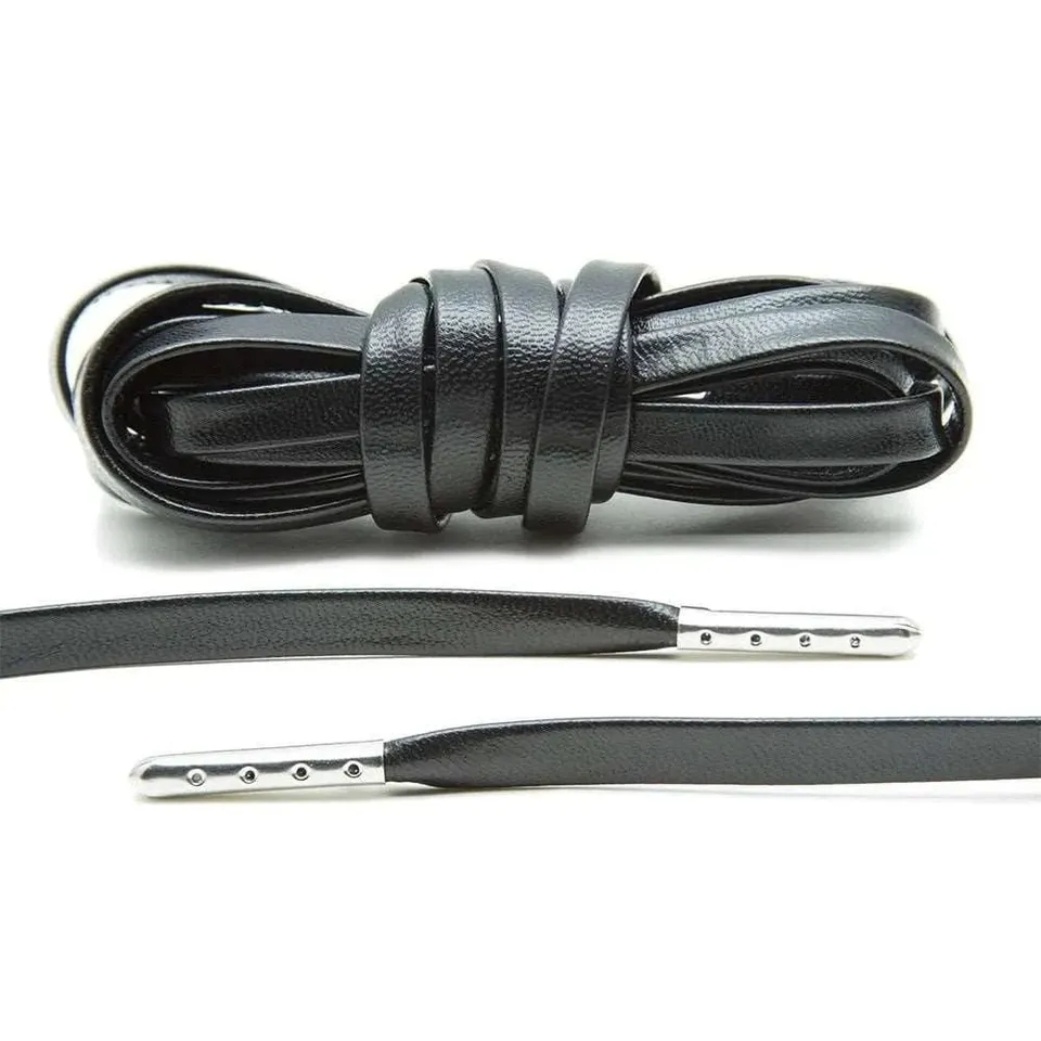 angelus-black-luxury-leder-schn-rsenkel-silber image 1