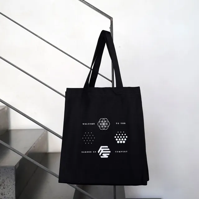 flowers-for-society-jute-bag-sneaker-tote-og-logos-black image 1