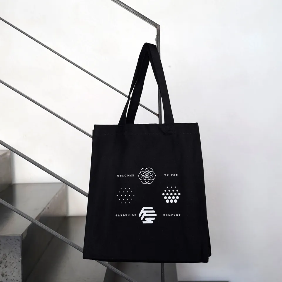 flowers-for-society-jute-bag-sneaker-tote-og-logos-black image 1
