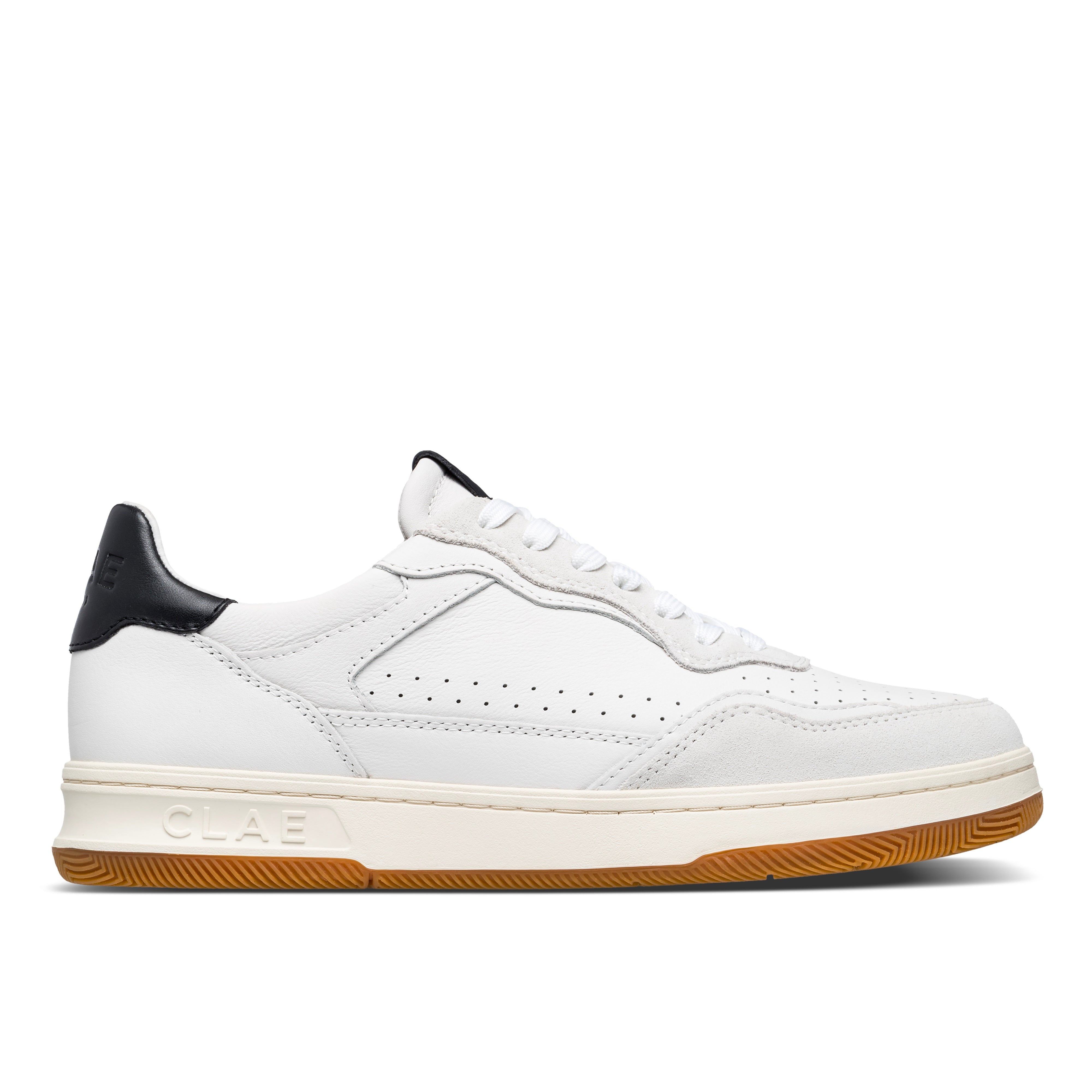 clae-haywood-tennis-sneaker-white-leather-black image 1