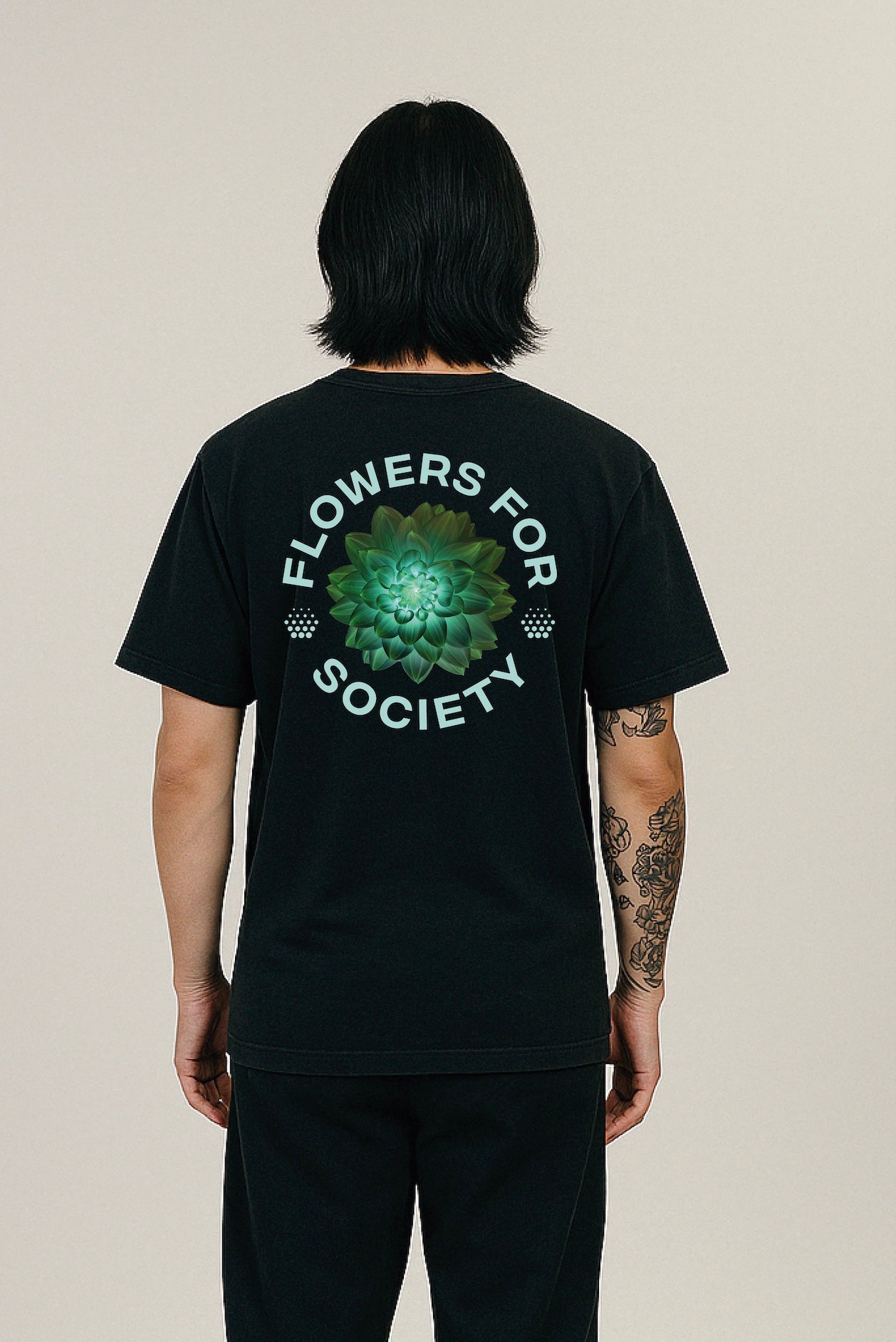 flowers-for-society-dahlia-day-t-shirt-schwarz-gr-n image 1