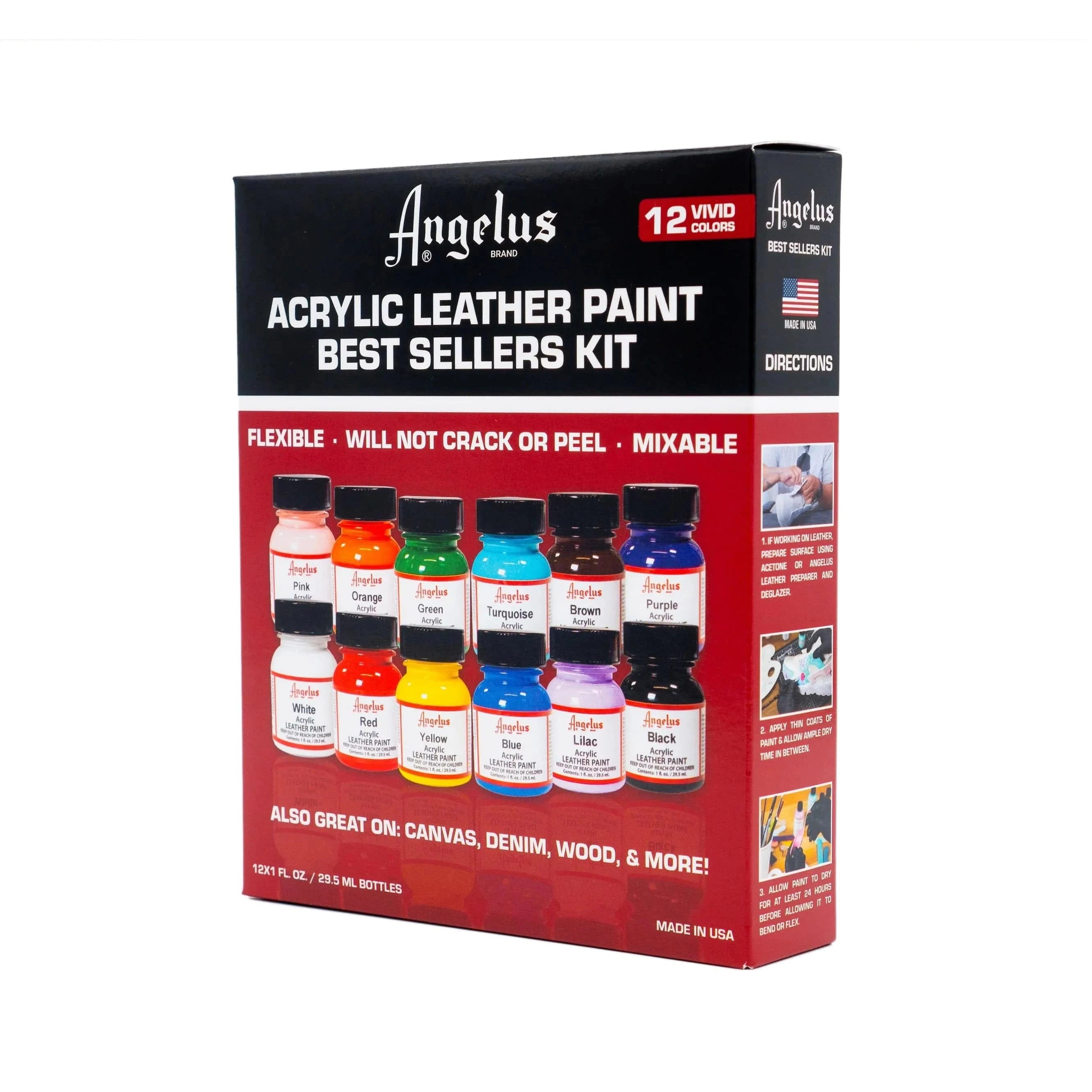 angelus-acrylic-leather-paint-best-sellers-kit-12-farben-1-oz image 3