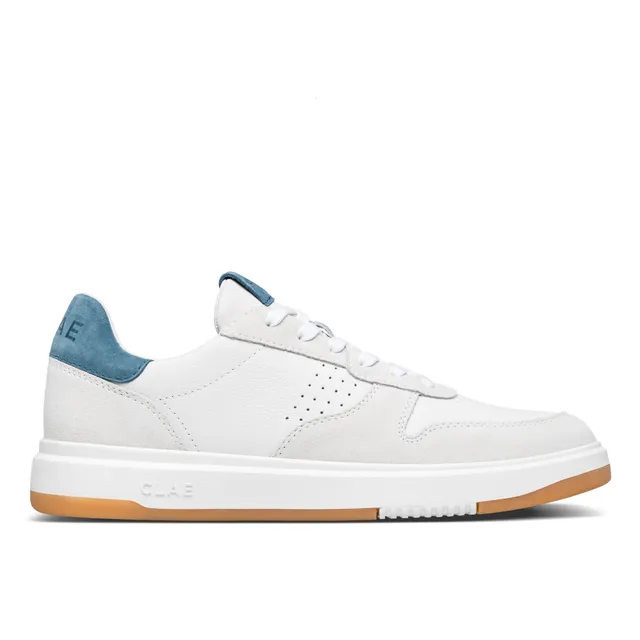 clae-moses-white-leather-blue-mirage-court-sneaker image 1