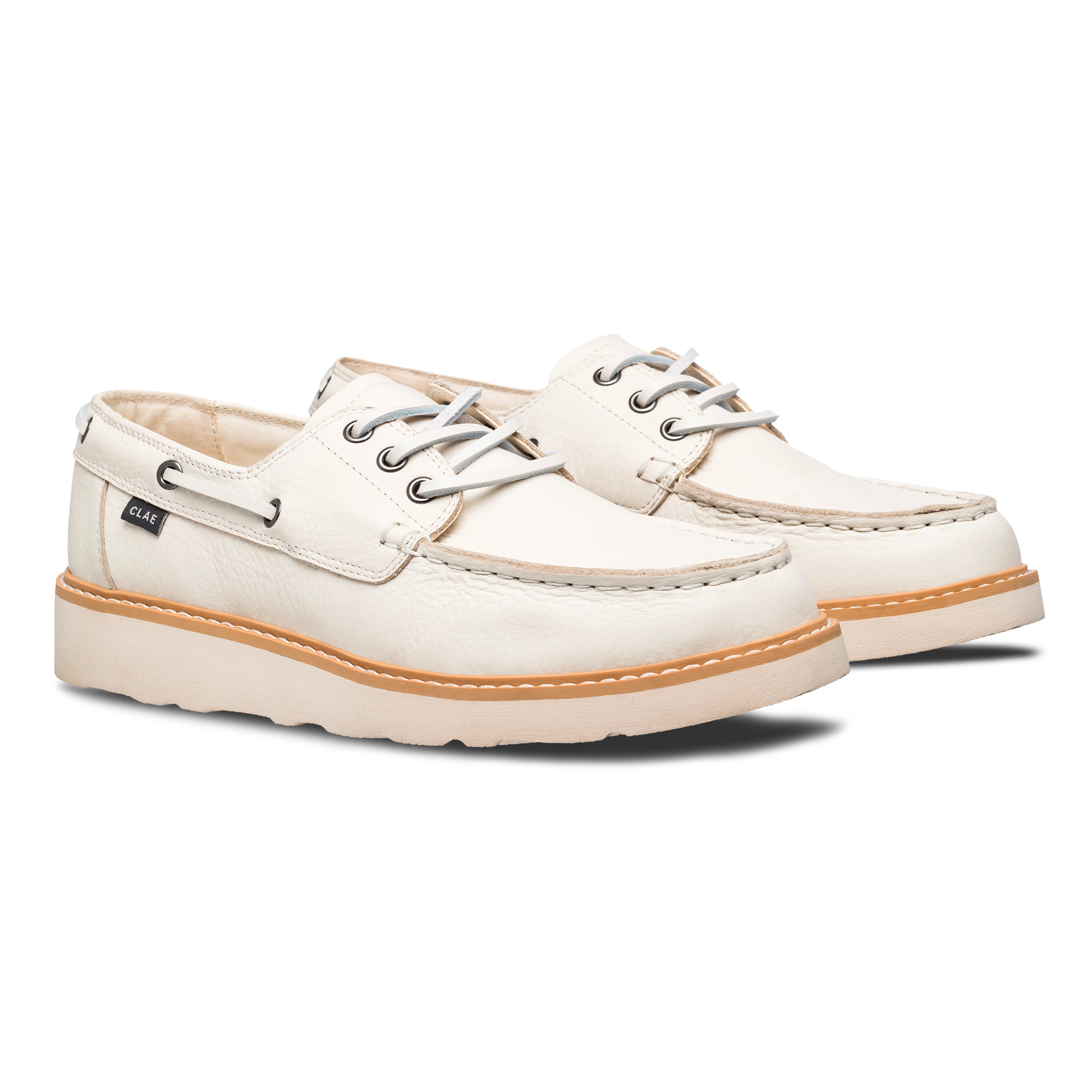 clae-carter-heritage-boat-sneaker-triple-off-white image 4