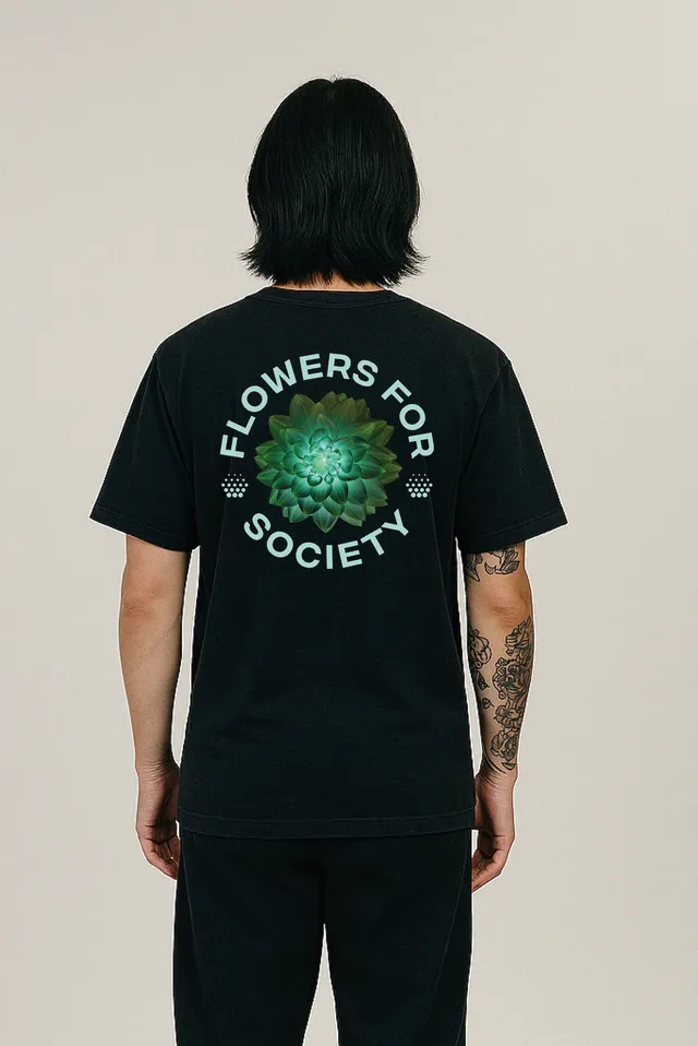 flowers-for-society-dahlia-day-t-shirt-schwarz-gr-n image 1