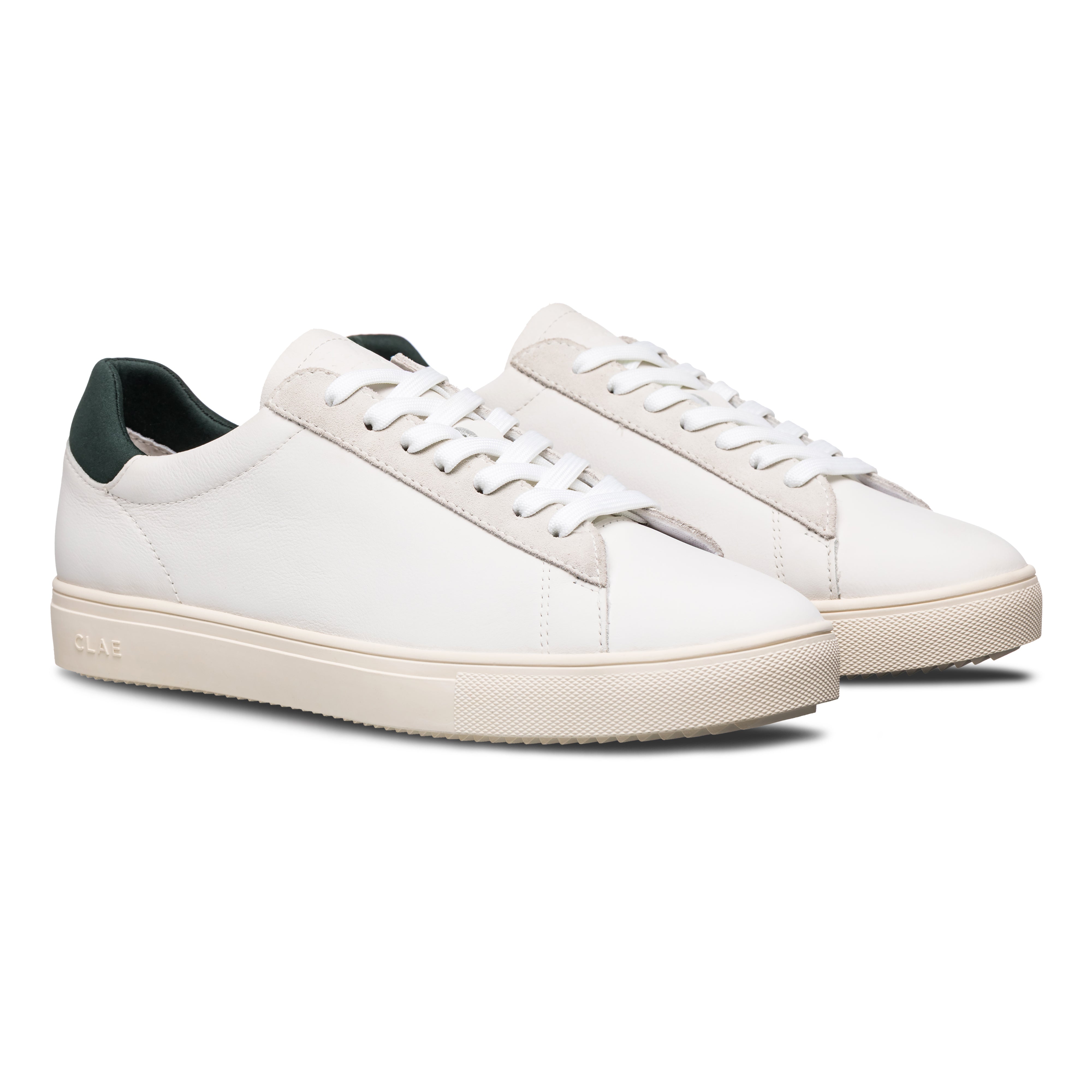 clae-bradley-leder-sneaker-white-leather-dark-forest image 4
