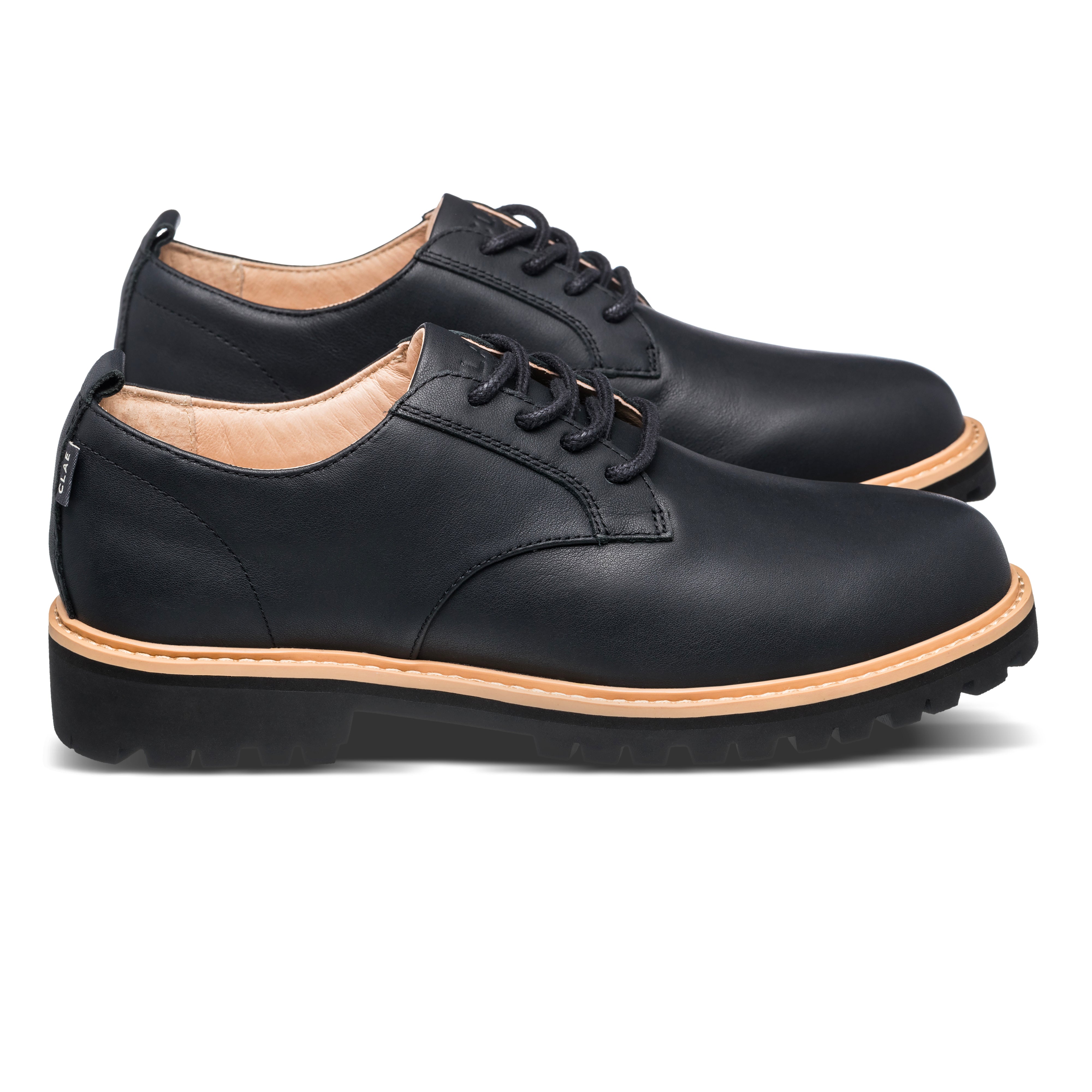 clae-logan-black-natural-leather-heritage-derby-sneaker image 5
