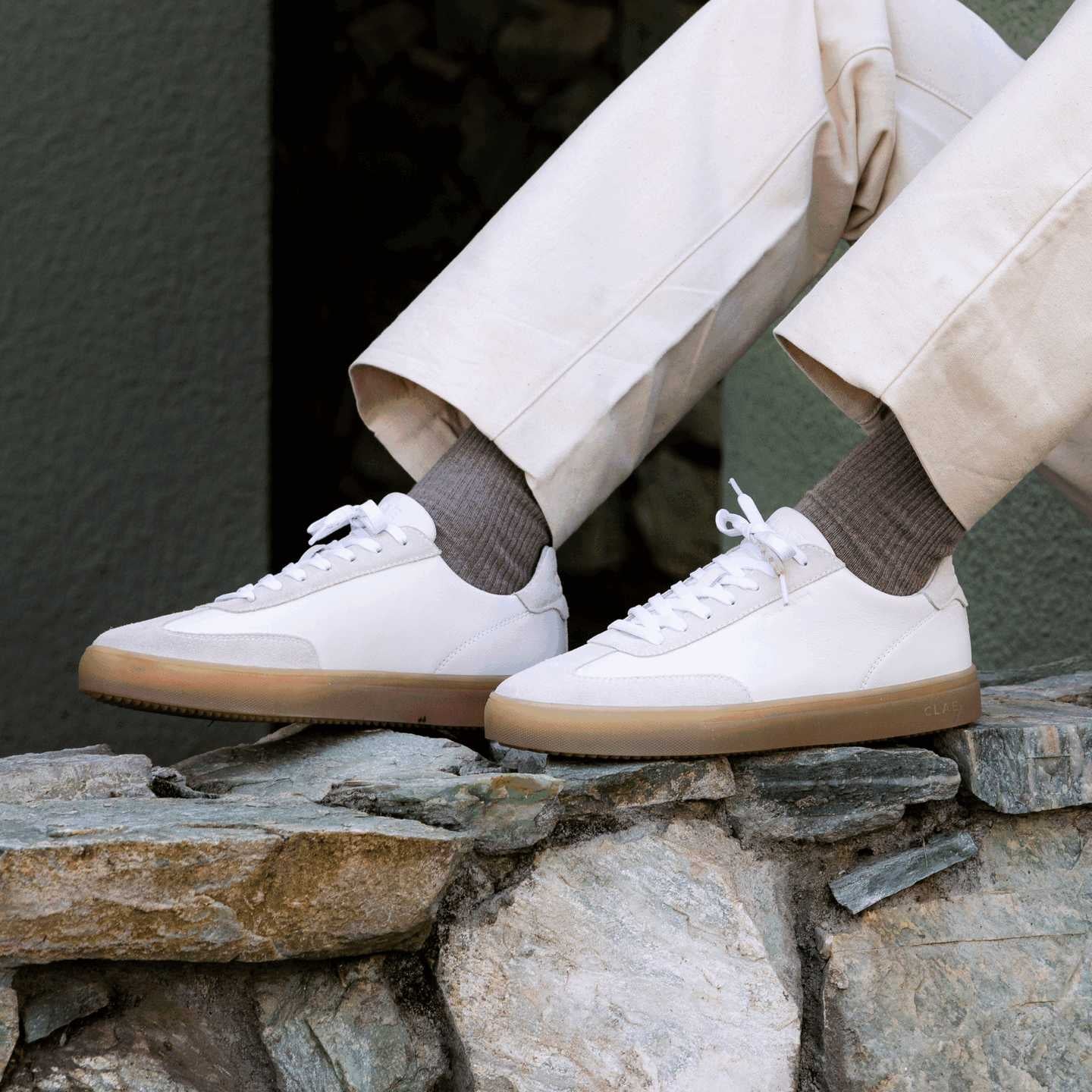 clae-deane-white-silver-mink-clear-damen-court-sneaker image 2