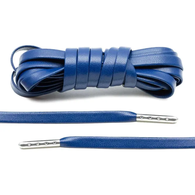 angelus-navy-blue-luxury-leather-laces-silver-plated-ledersenkel image 1