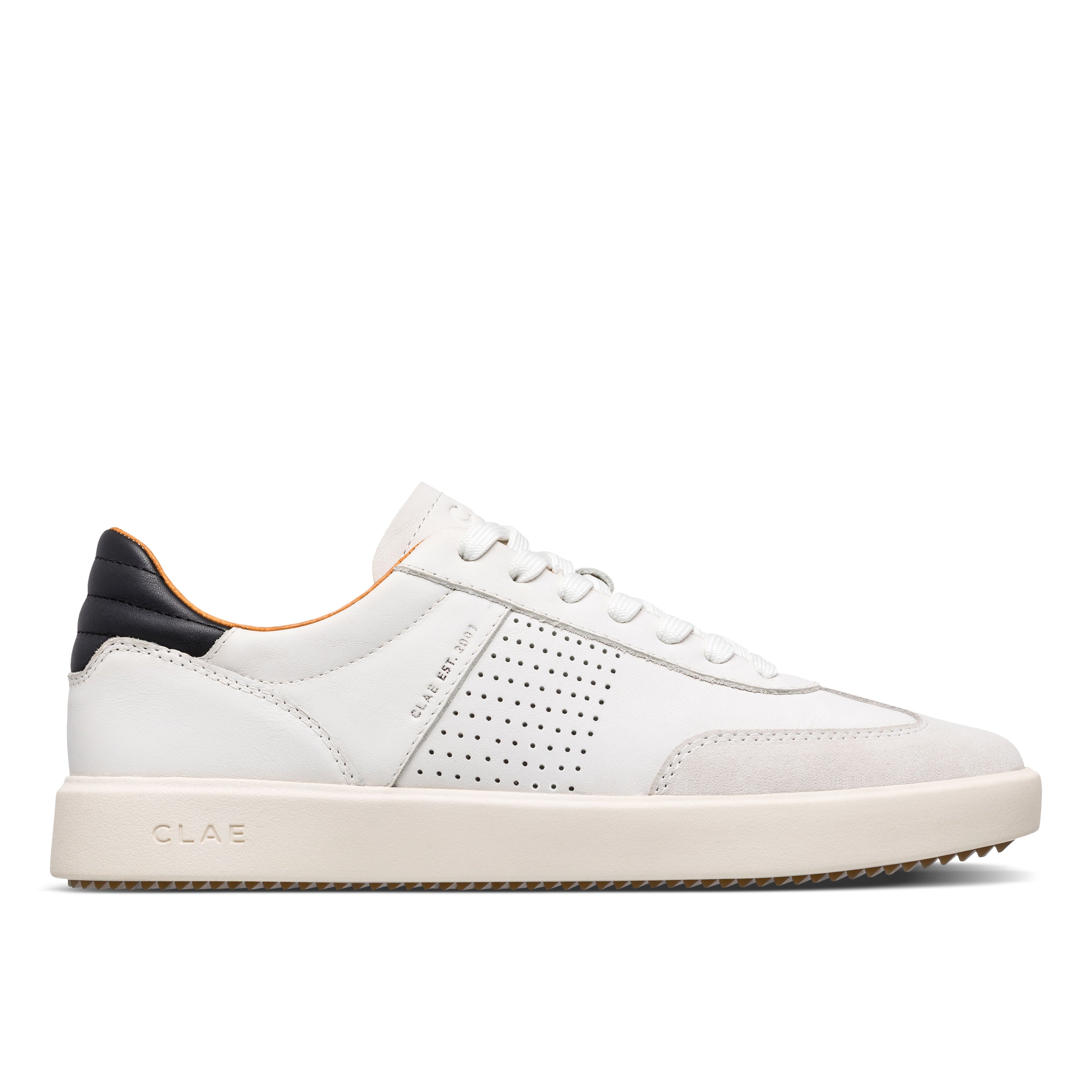 clae-miles-deuce-sneaker-white-leather-black image 1