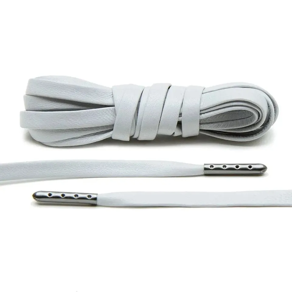 angelus-light-grey-luxury-leather-laces-leder-schn-rsenkel-mit-gunmetal-aglets image 1
