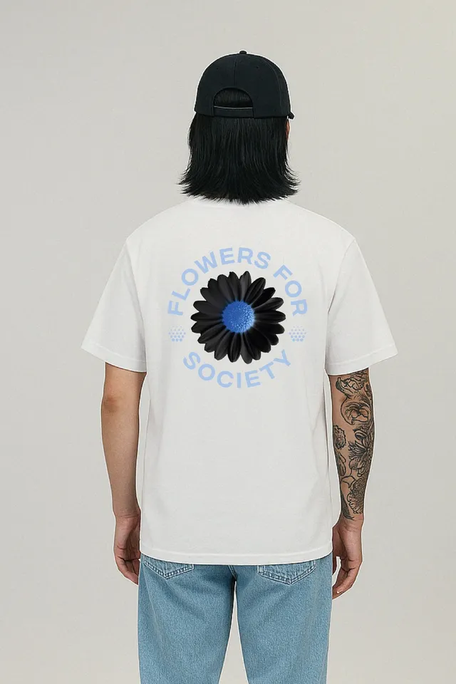 flowers-for-society-daisy-night-t-shirt-wei-blau-grafik-shirt image 1