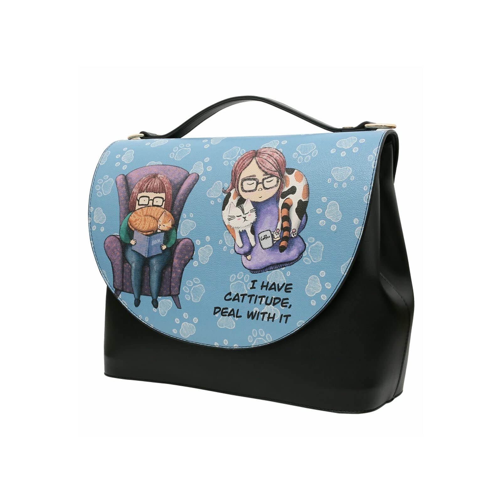 dogo-handy-bag-i-have-cattitude-vegane-damen-umh-ngetasche-mit-griff image 2