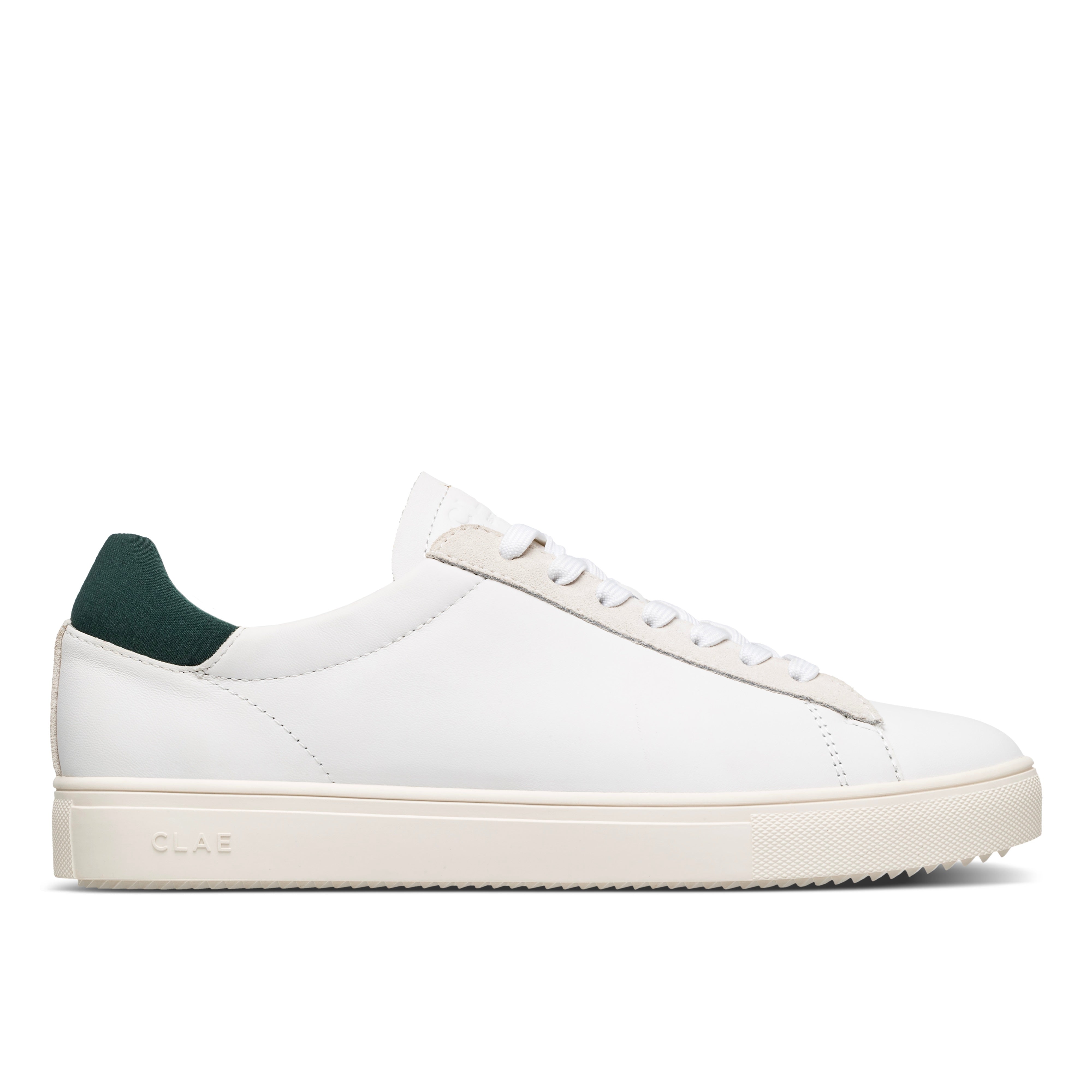 clae-bradley-leder-sneaker-white-leather-dark-forest image 1