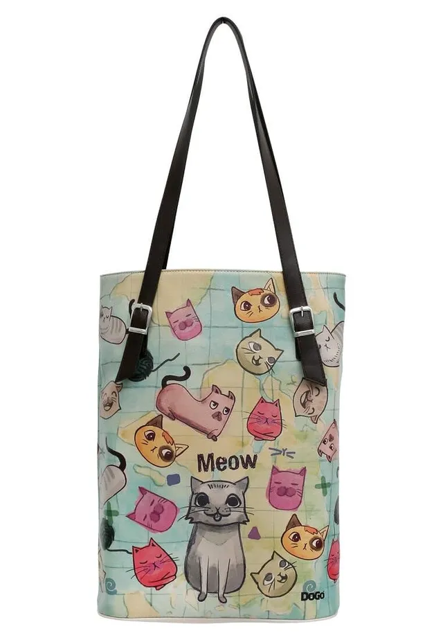 dogo-tall-bag-vegane-damen-umh-ngetasche-cats-of-the-world image 1