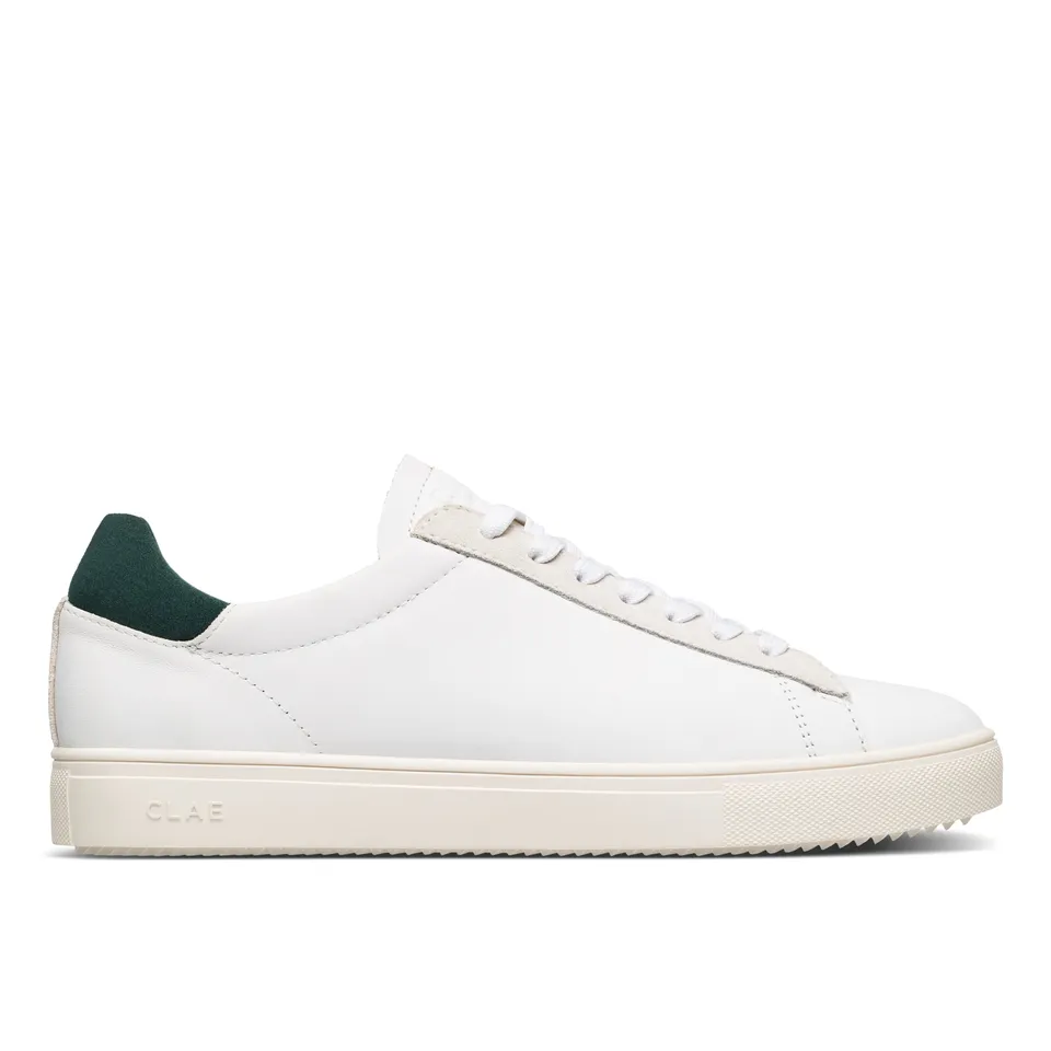 clae-bradley-leder-sneaker-white-leather-dark-forest image 1