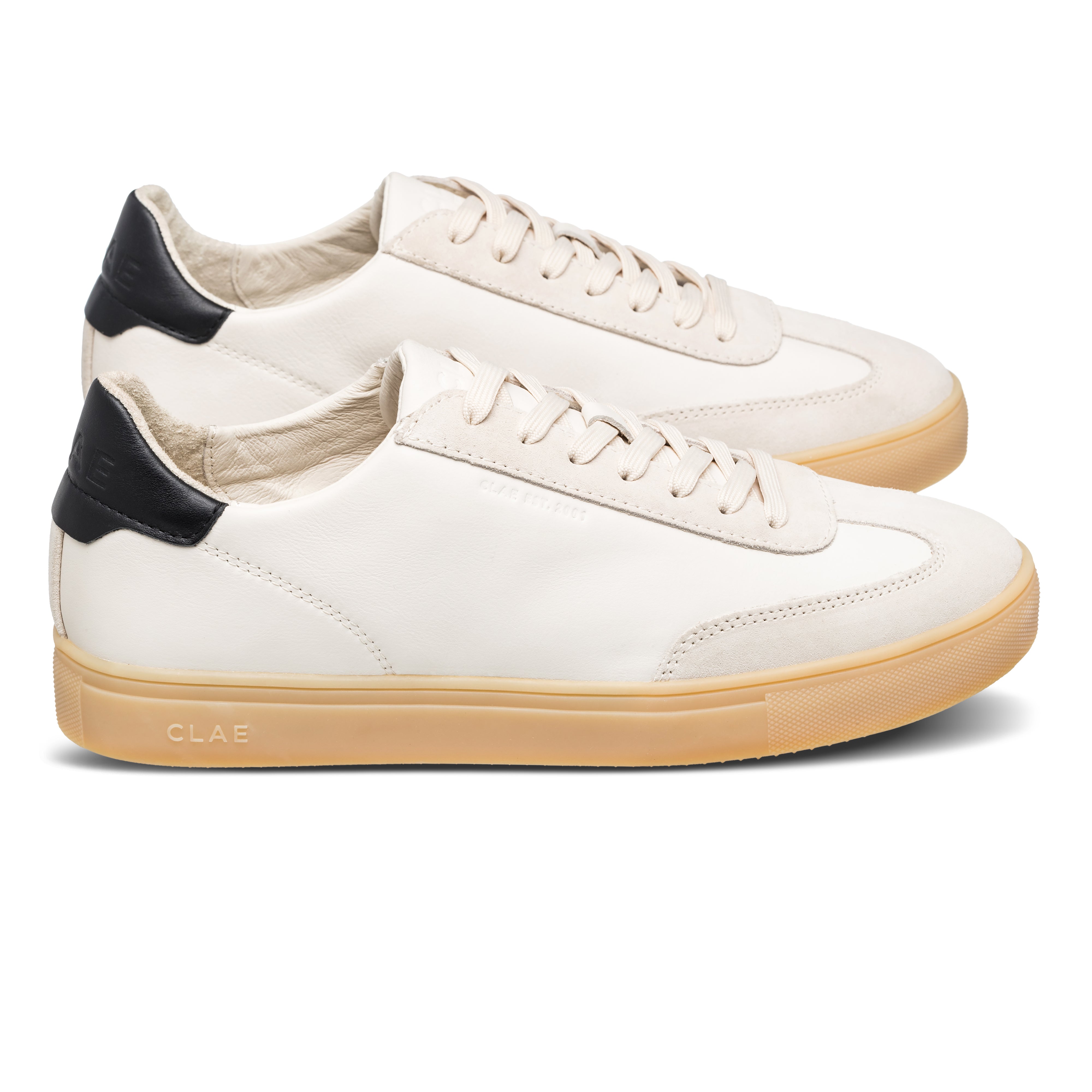 clae-deane-damen-court-sneaker-off-white-black-light-nat-gum-t-toe image 6