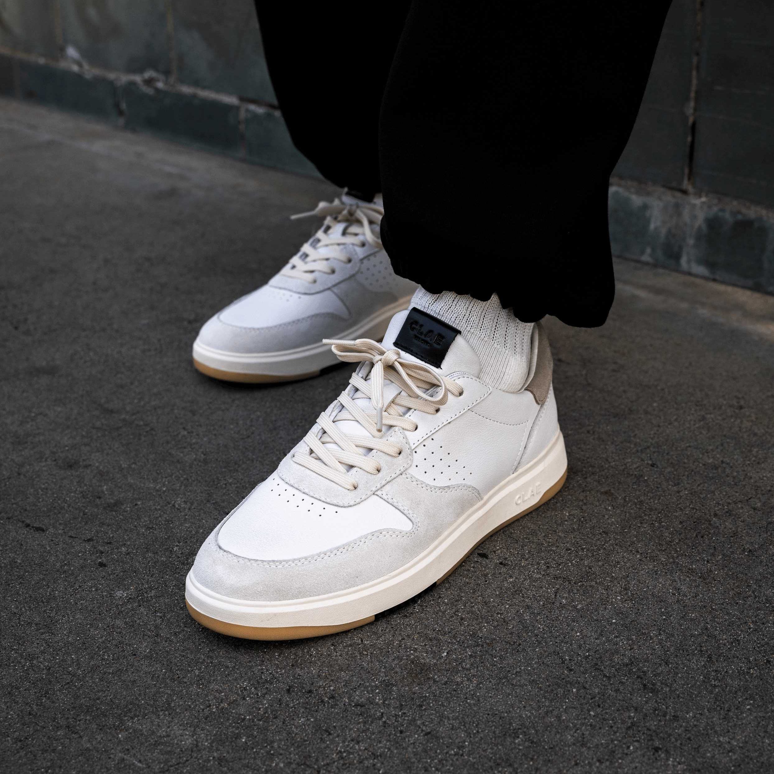clae-moses-court-sneaker-white-feather-black image 2