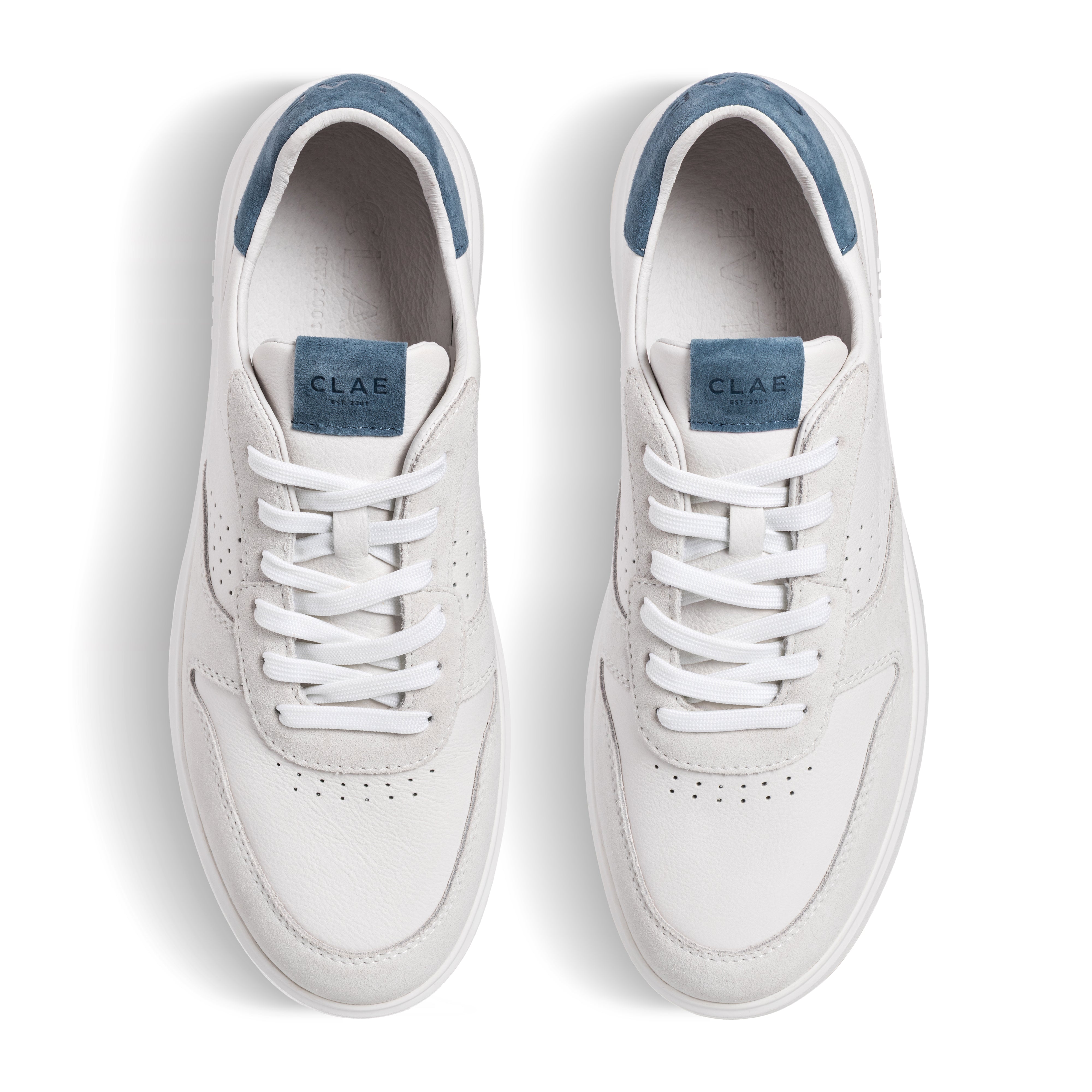 clae-moses-white-leather-blue-mirage-court-sneaker image 3
