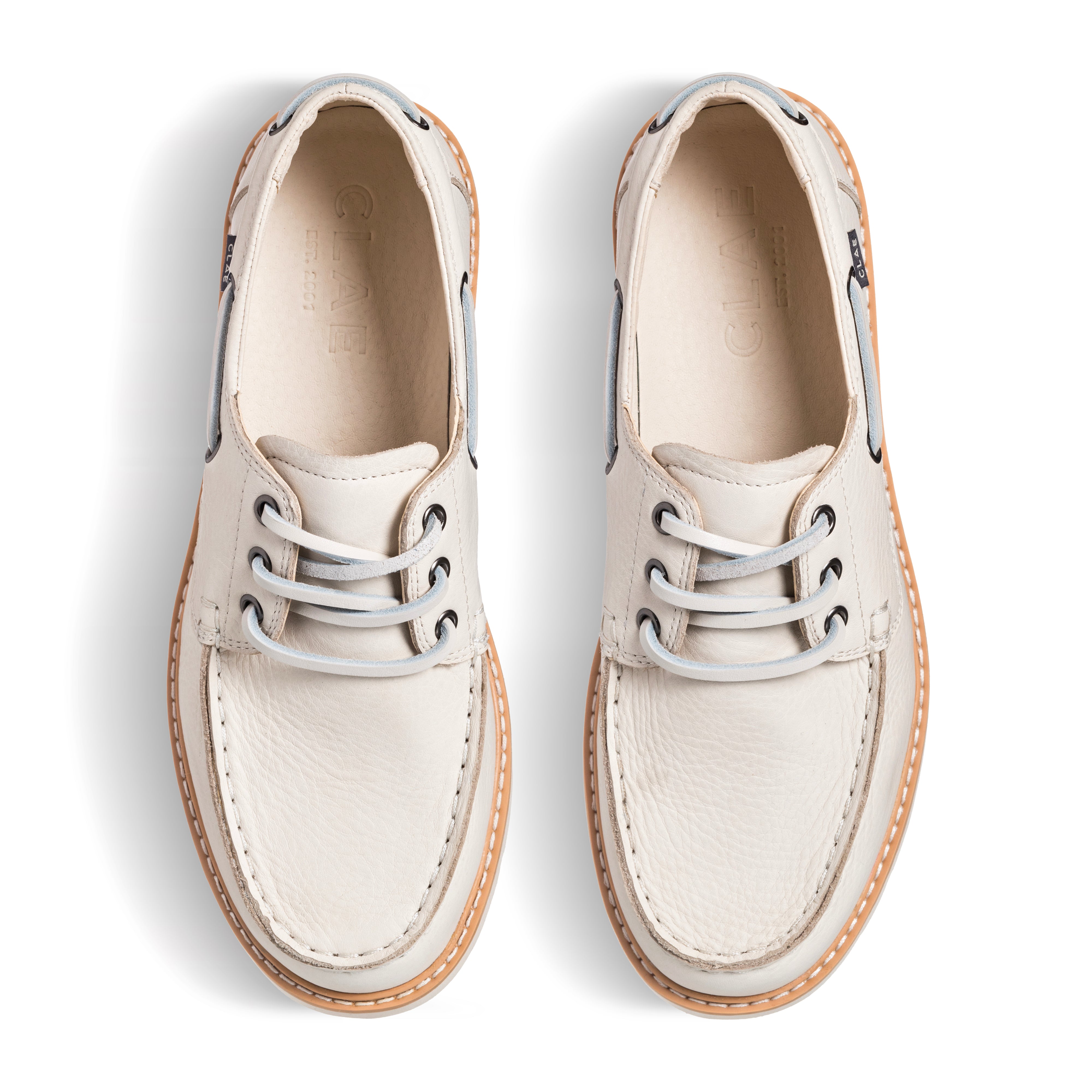 clae-carter-heritage-boat-sneaker-triple-off-white image 3