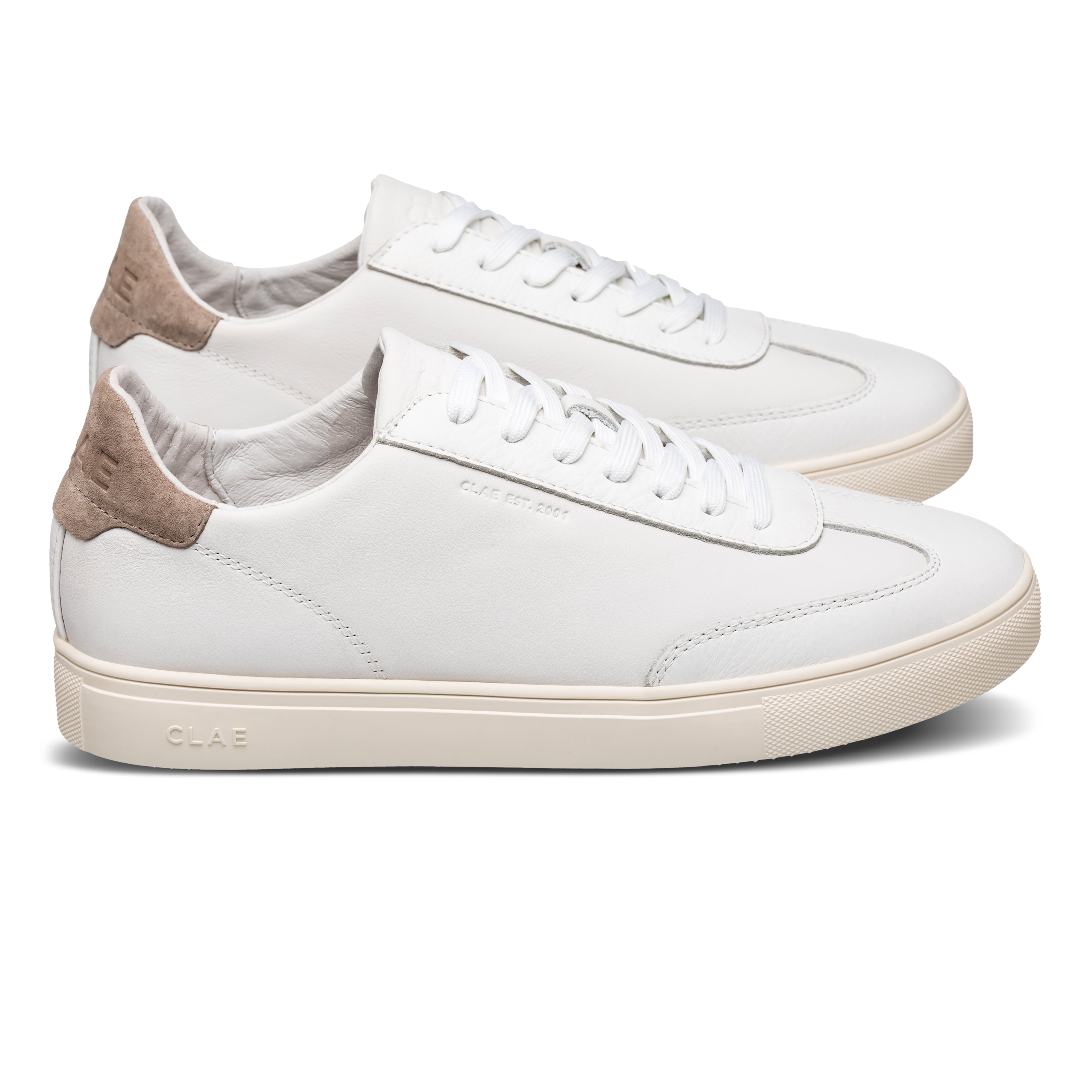 clae-deane-white-leather-cobblestone-t-toe-sneaker image 6
