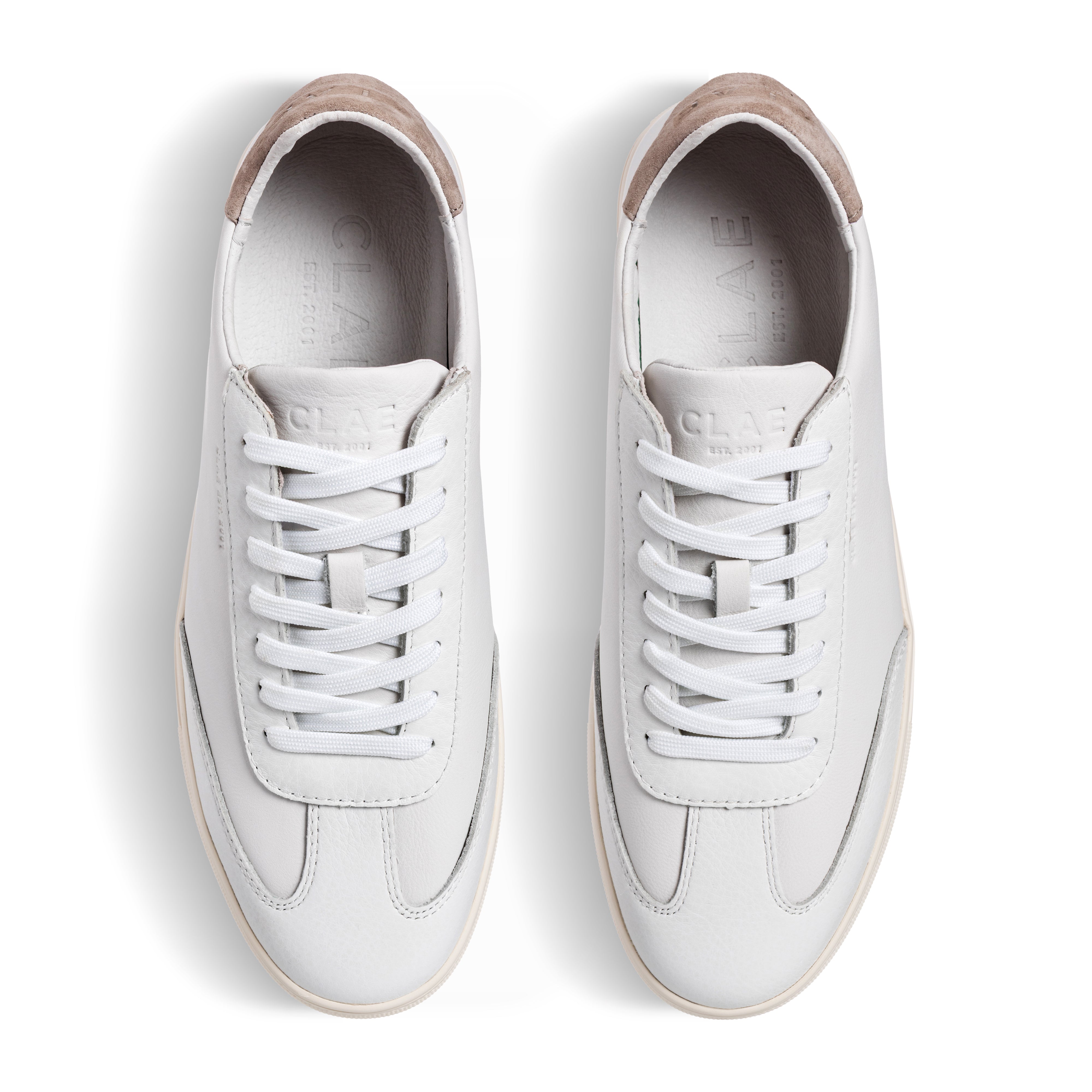 clae-deane-white-leather-cobblestone-t-toe-sneaker image 3