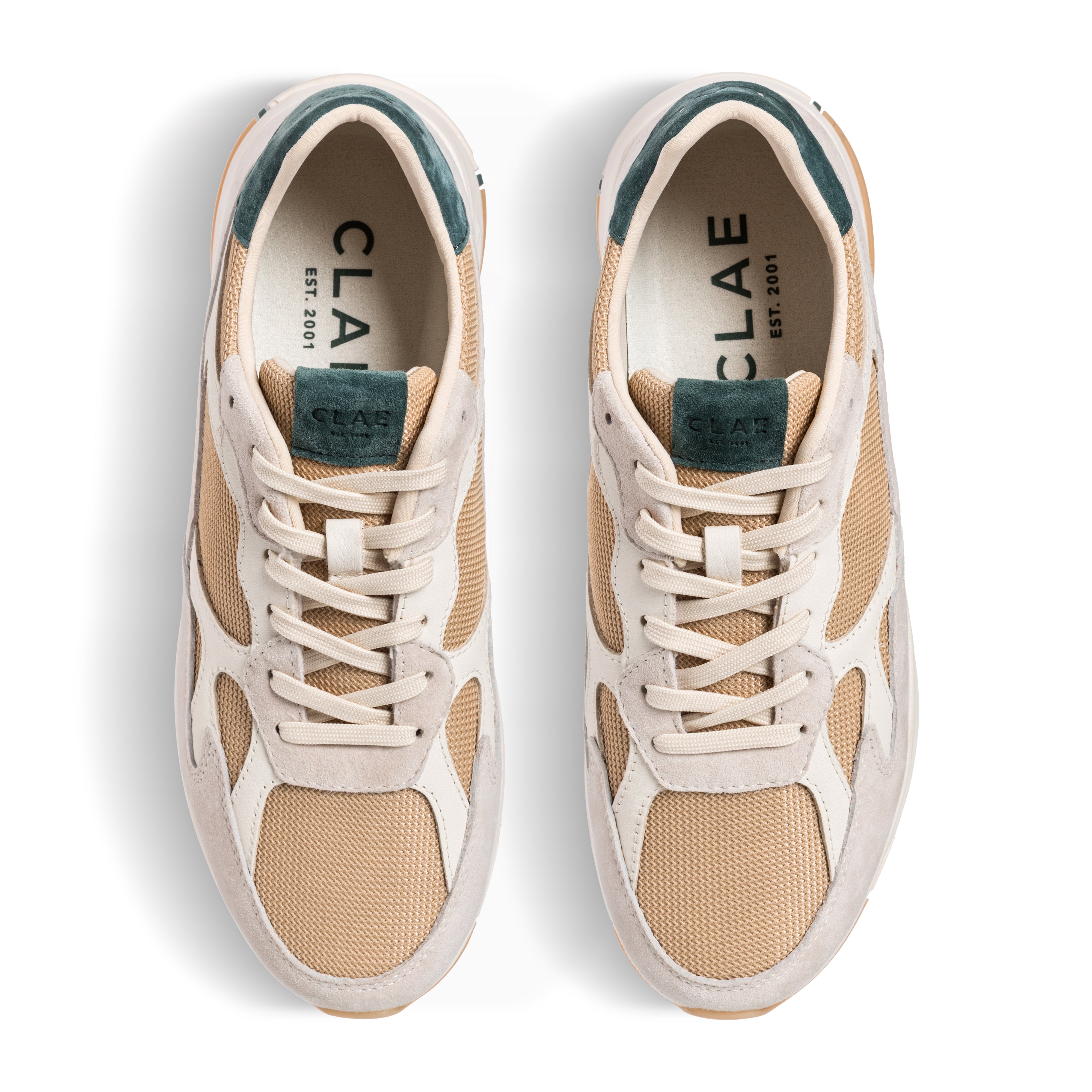 clae-zuma-lifestyle-runner-off-white-pebble-dark-forest image 3